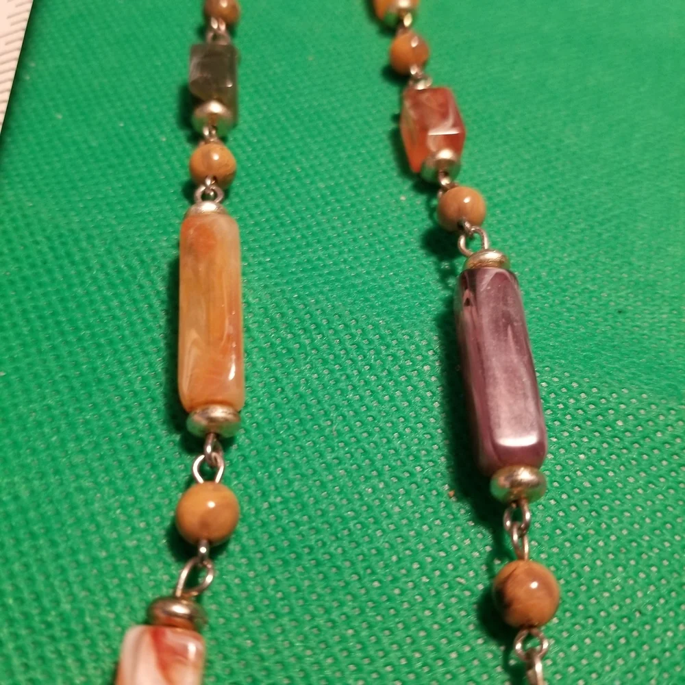 BEAD NECKLACES Lot Of 2, 1 Double Strain 20 Inch, 1 28 Inch, Neutral Colors